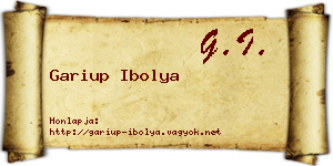 Gariup Ibolya névjegykártya