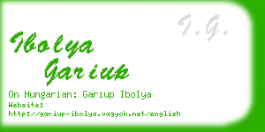 ibolya gariup business card